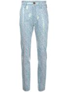 Mikio Sakabe Sequined Floral Skinny Trousers - Blue
