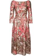 Marchesa Notte Floral Sequinned Dress - Pink