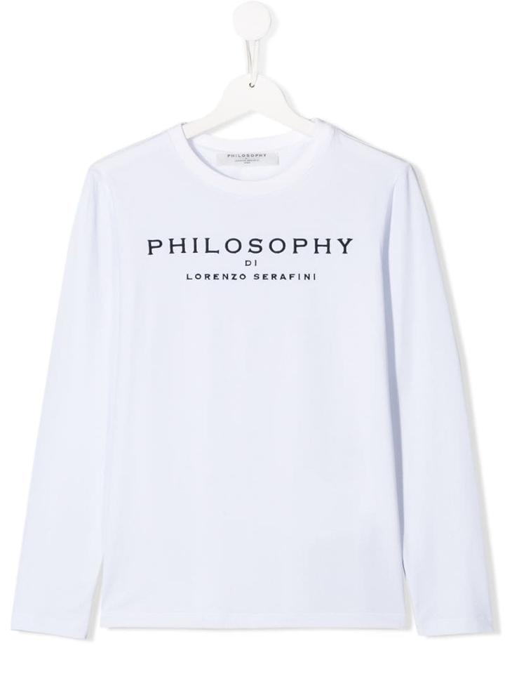 Philosophy Di Lorenzo Serafini Kids Teen Long-sleeved Logo T-shirt -