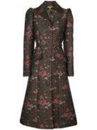 Michael Kors Collection Floral Brocade Single-breasted Coat - Green
