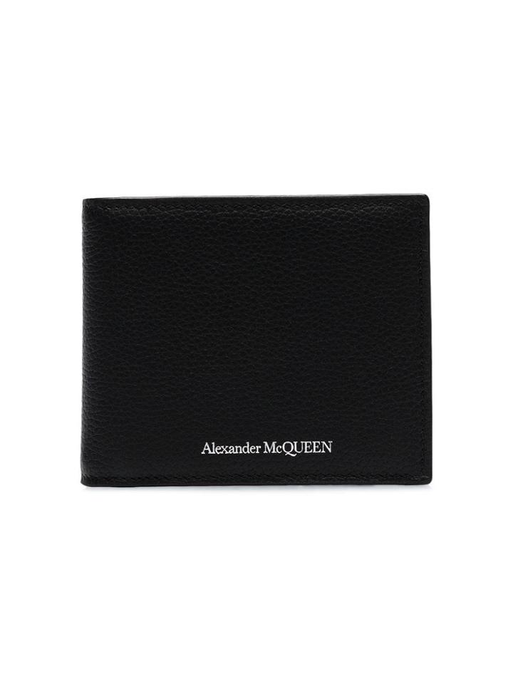 Alexander Mcqueen Black Logo Embossed Leather Wallet