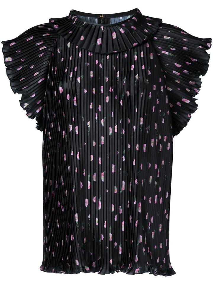 Akiko Aoki - Pleated Blouse - Women - Polyester - M, Black, Polyester