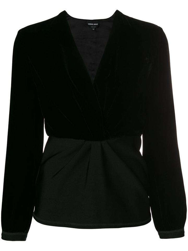 Giorgio Armani V-neck Blouse - Black