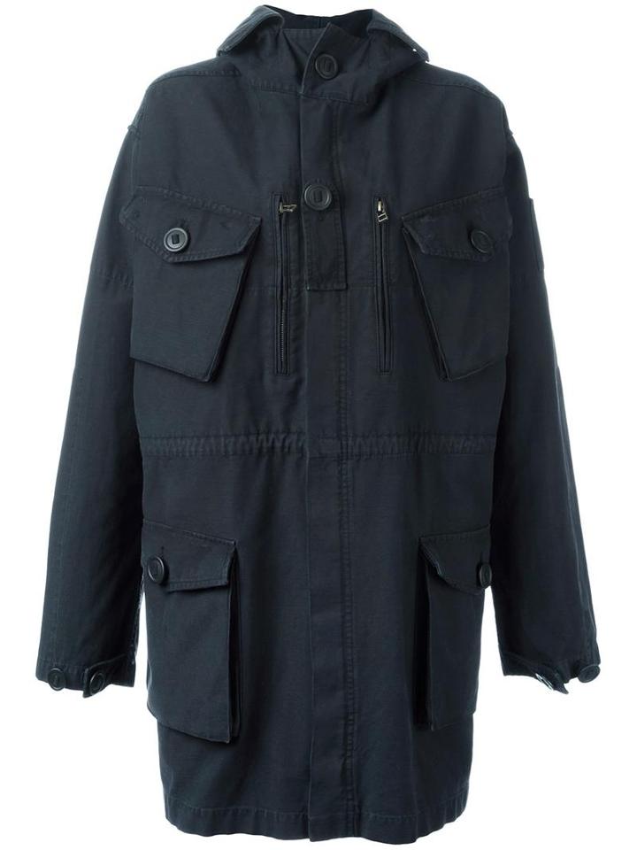Faith Connexion Flap Pockets Hooded Coat, Women's, Size: Medium, Black, Cotton