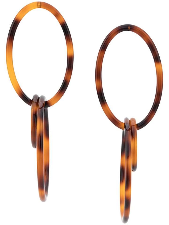 Cult Gaia Triple Hoop Earrings - Brown