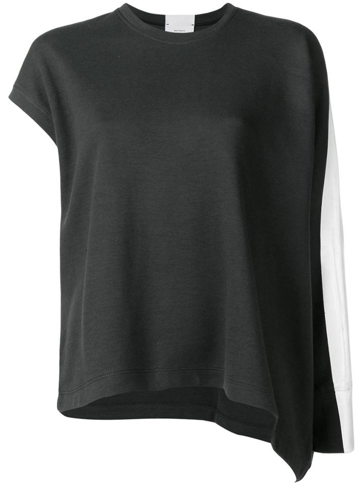 Lost & Found Rooms One Sleeve Striped Sweatshirt - Grey