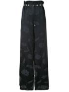Mother Of Pearl Floral Print Wide-leg Trousers - Black