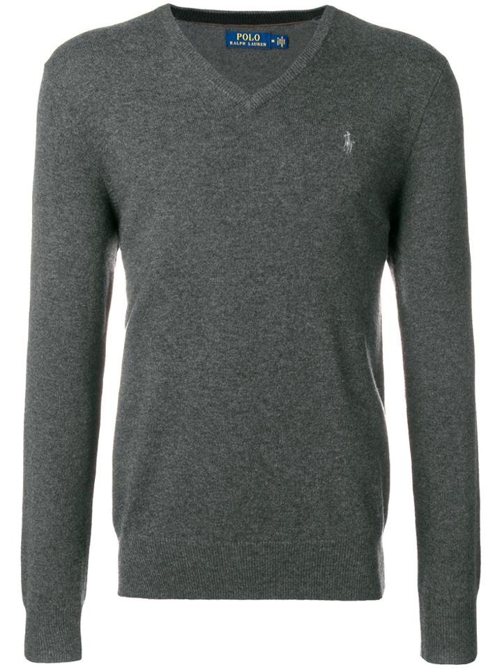 Polo Ralph Lauren Classic V-neck Sweater - Grey