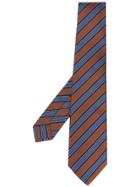 Kiton Strip Print Tie - Brown