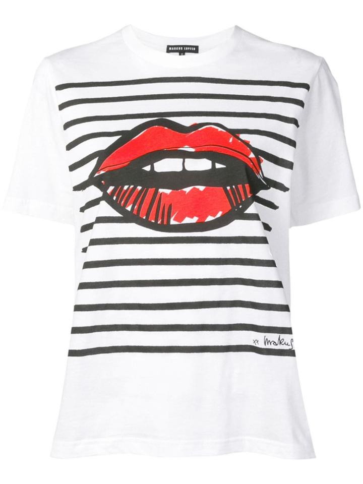 Markus Lupfer Lips And Stripes T-shirt - White