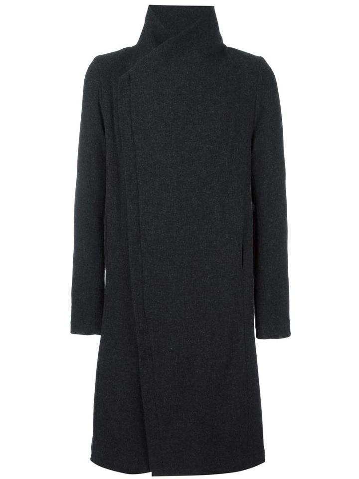 Poème Bohémien Raw Edge Coat, Men's, Size: 48, Grey, Wool/cotton