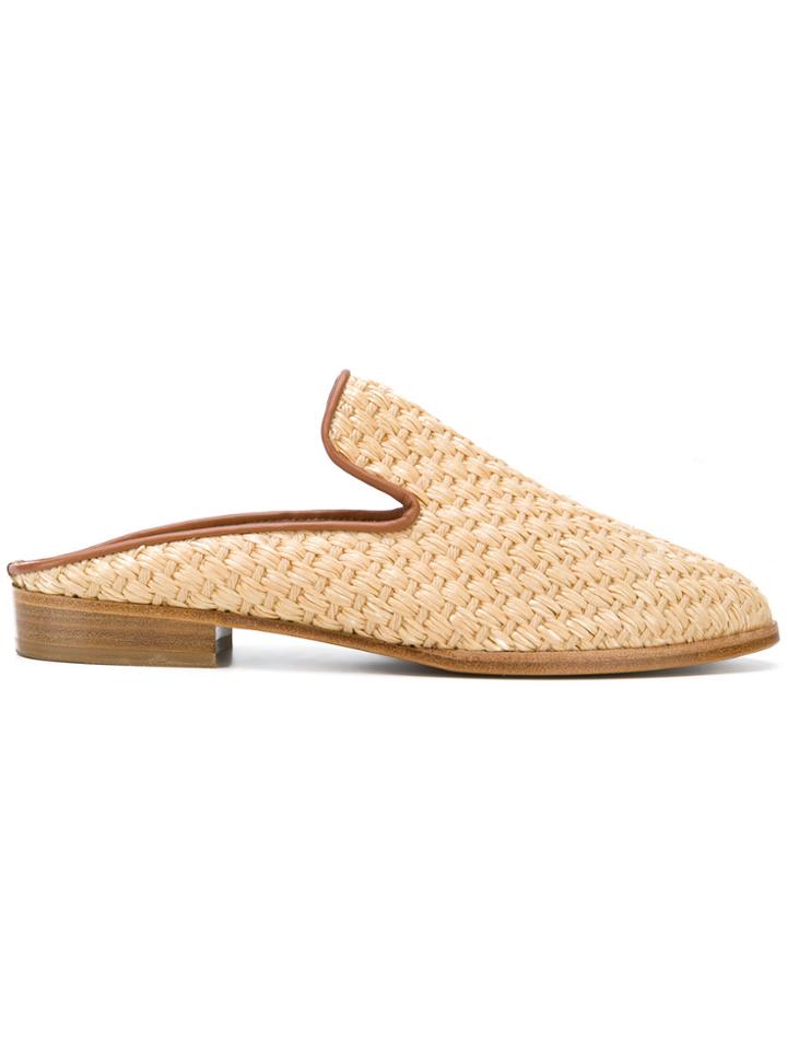 Robert Clergerie Woven Mules - Brown