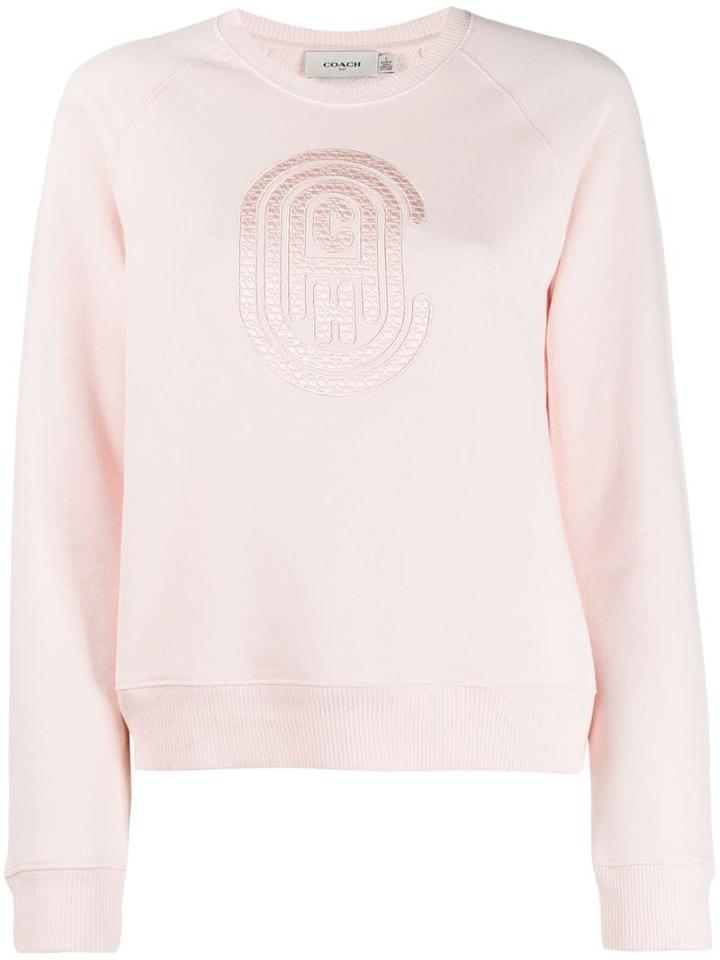 Coach Logo Embroidered Sweatshirt - Pink