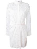 Carven Lace Trim Shirt Dress - White