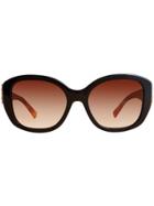 Burberry Buckle Detail Oversize Square Frame Sunglasses - Black