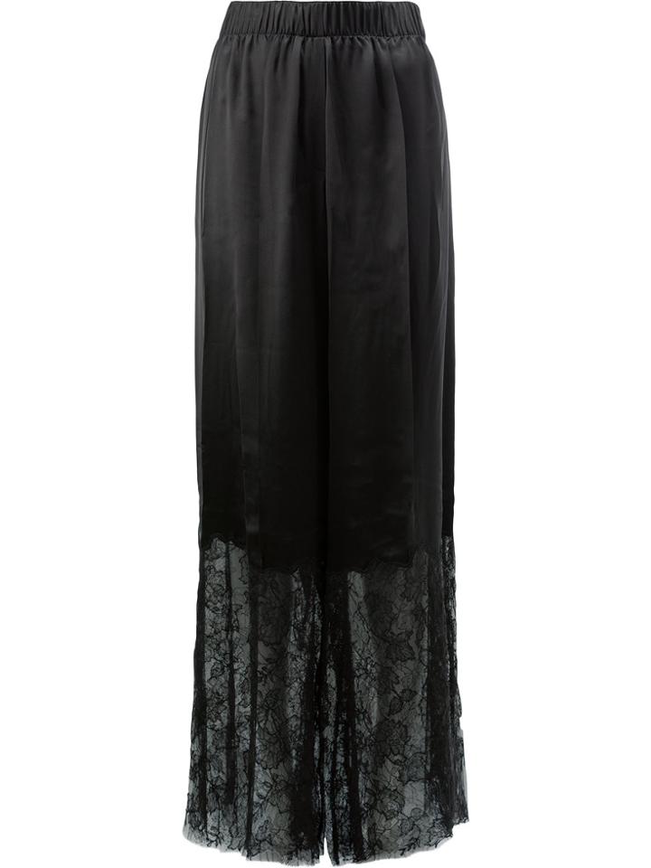 Vera Wang Lace Trimmed Trousers - Black