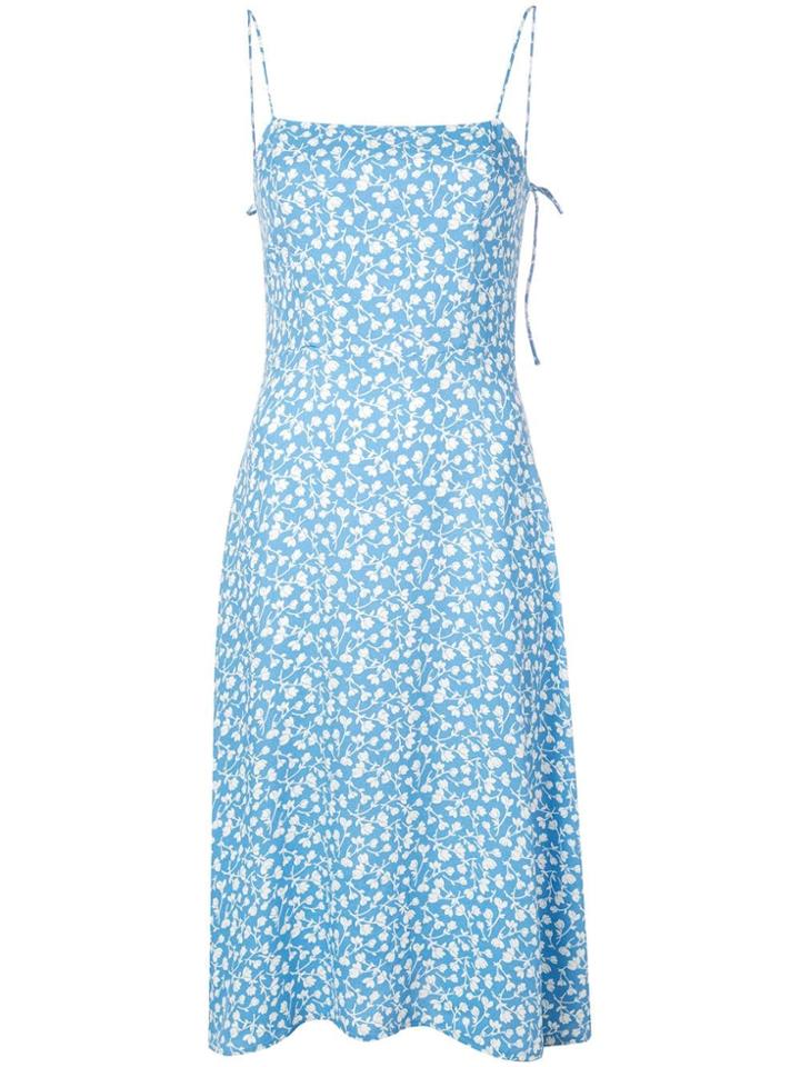 Reformation Peach Floral Dress - Blue