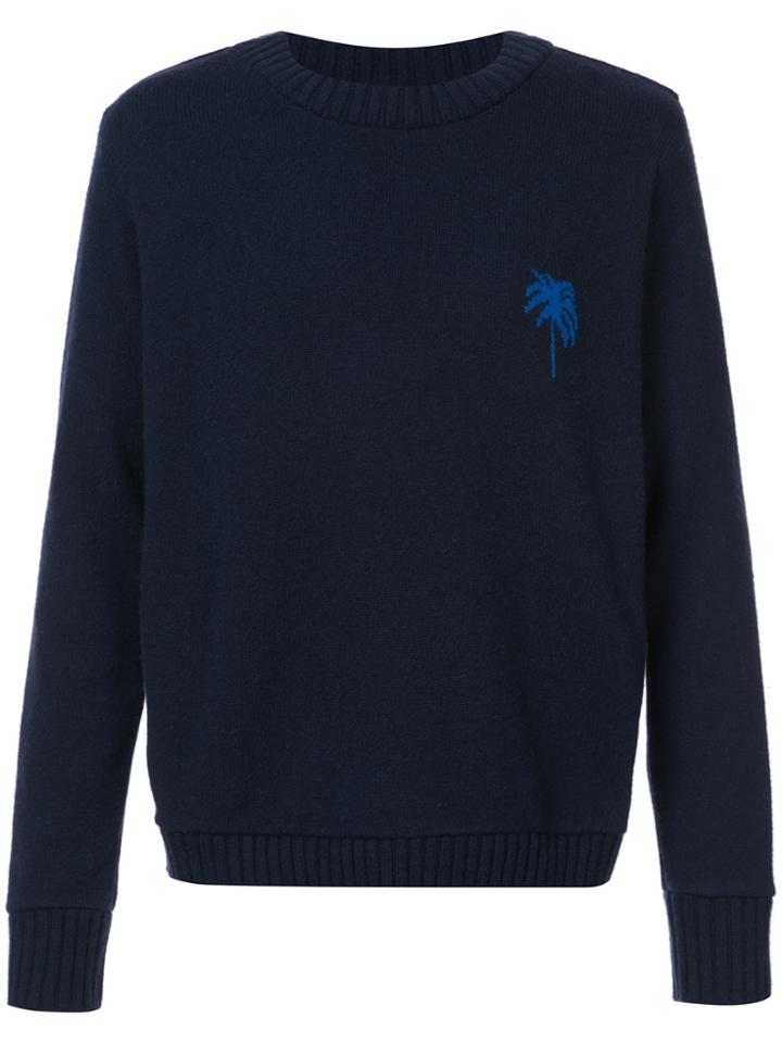 The Elder Statesman Palm Tree Jumper - Blue