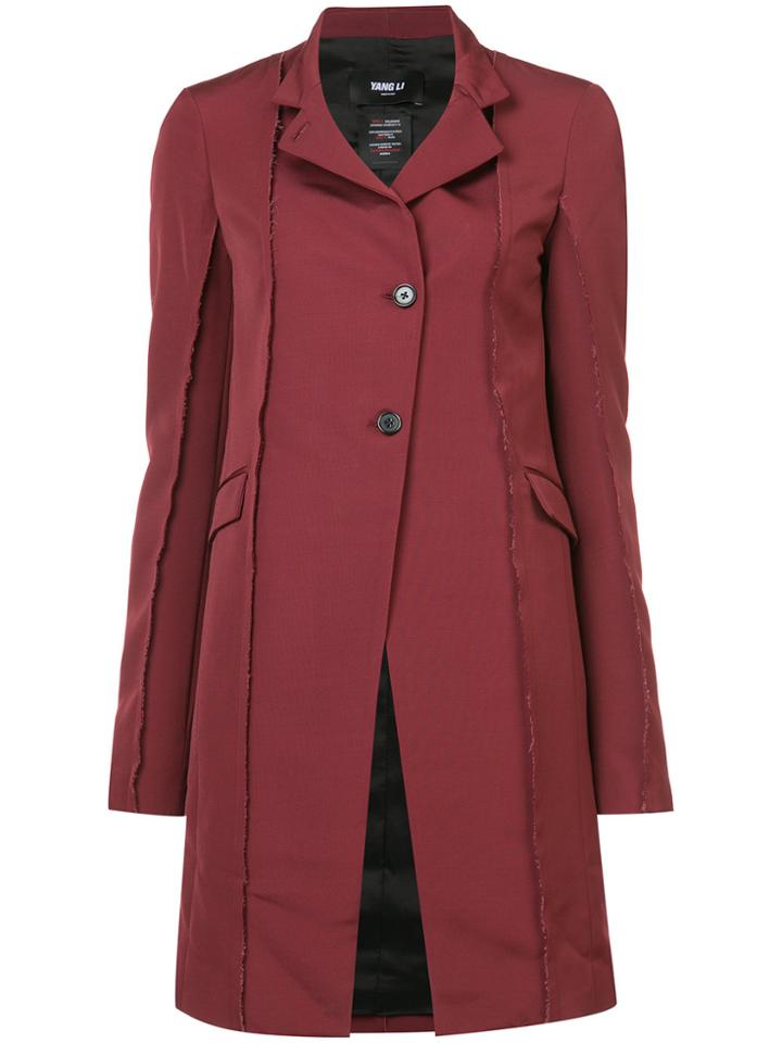 Yang Li Raw Edge Coat - Red