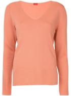 Des Prés V-neck Knit Sweater - Orange