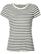 Pam & Gela - Striped T-shirt - Women - Cotton/polyester - L, White, Cotton/polyester