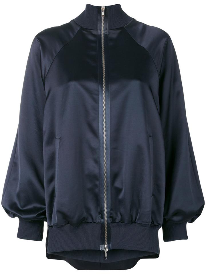 Maison Margiela - Satin Bomber Jacket - Women - Cotton/polyamide/polyester/virgin Wool - 42, Blue, Cotton/polyamide/polyester/virgin Wool