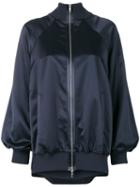 Maison Margiela - Satin Bomber Jacket - Women - Cotton/polyamide/polyester/virgin Wool - 42, Blue, Cotton/polyamide/polyester/virgin Wool