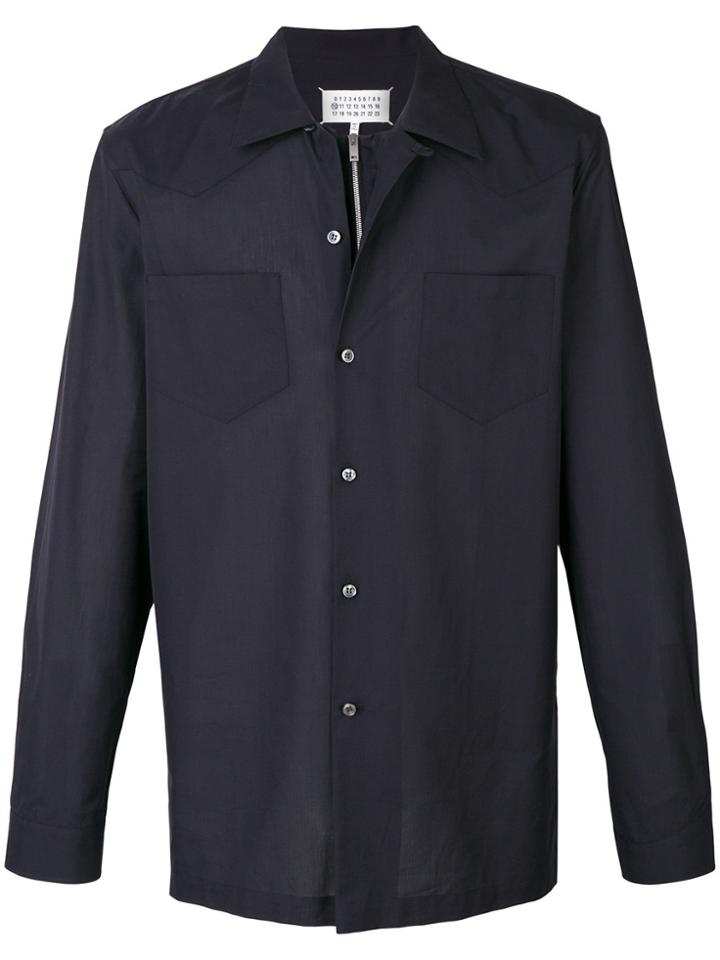 Maison Margiela Button Over Zipped Shirt - Black
