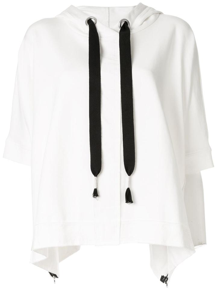 Taylor Raw Edge Boxy Hoodie - White