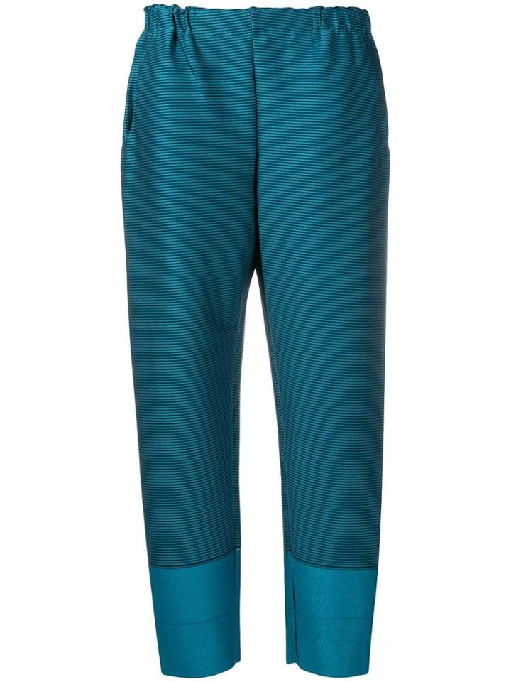 Issey Miyake Striped Trousers - Blue
