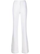 Genny Creased Flared Trousers - White