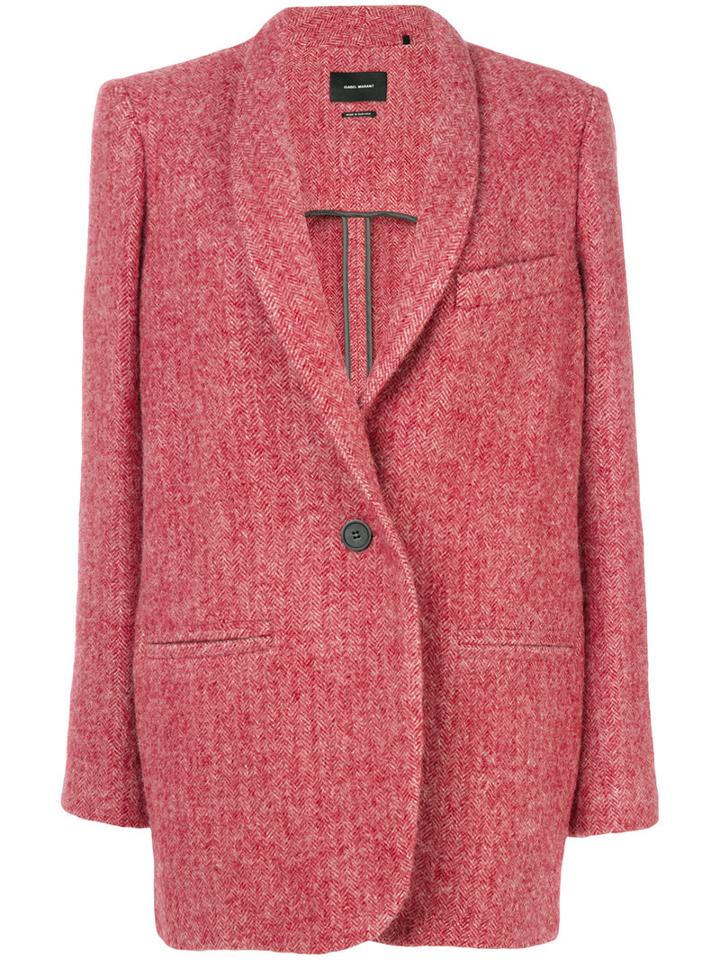 Isabel Marant - Elis Coat - Women - Cotton/viscose/alpaca/virgin Wool - 40, Red, Cotton/viscose/alpaca/virgin Wool