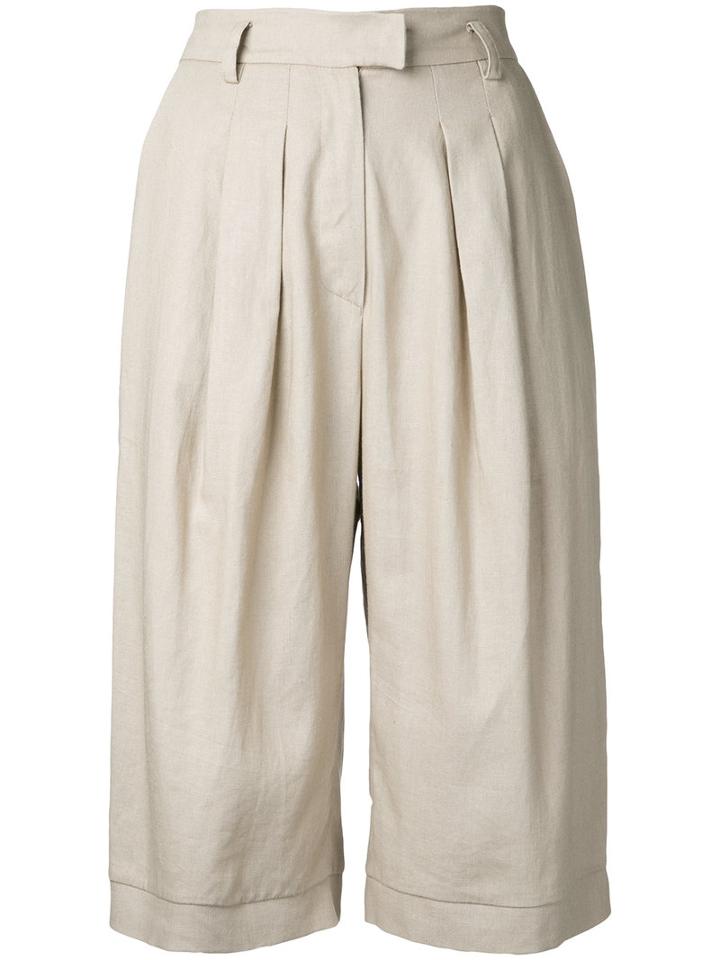 N Duo Chino Shorts, Women's, Size: 36, Brown, Linen/flax