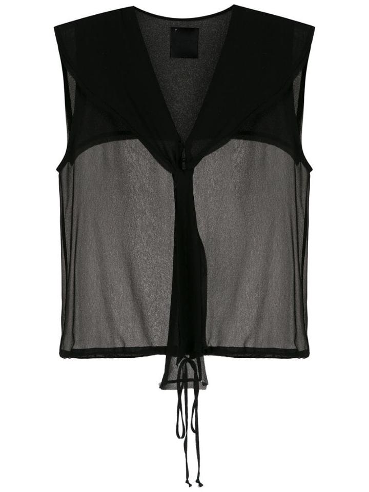 Andrea Bogosian Lace Up Top - Preto