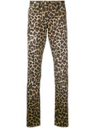 Tom Ford Leopard Print Skinny Jeans - Brown