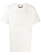 Gucci Oversize T-shirt With Gucci Tennis - Neutrals