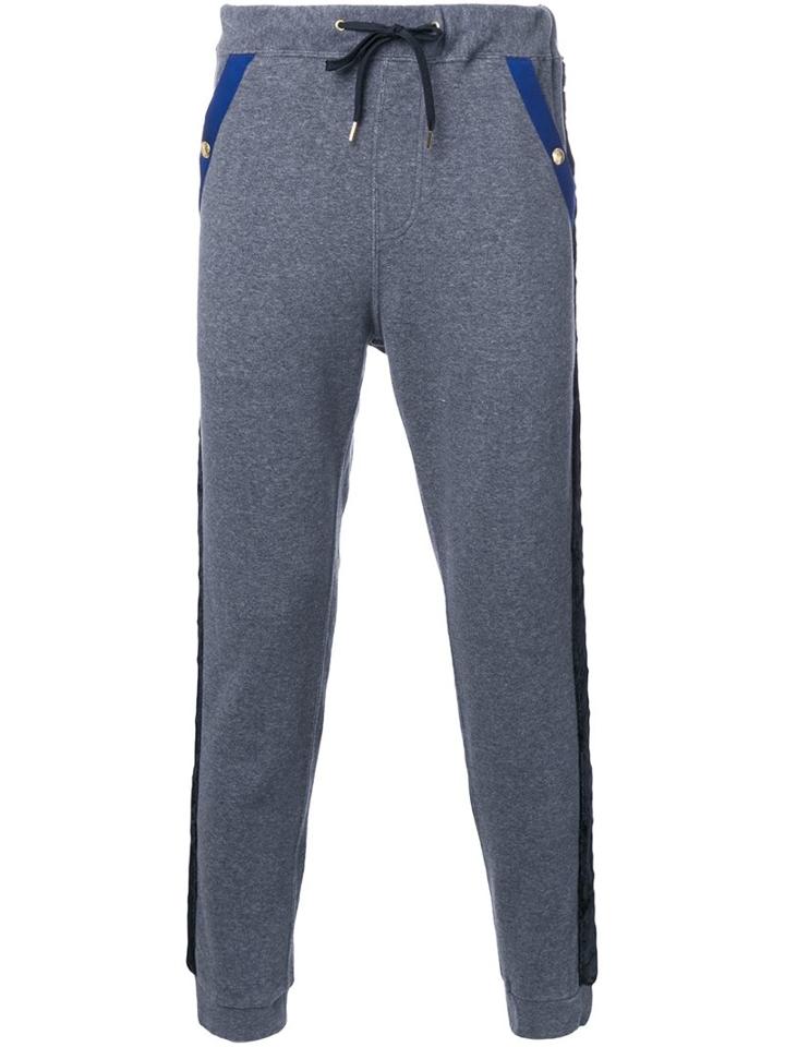 Education From Youngmachines Textured Stripe Joggers, Men's, Size: 2, Grey, Cotton