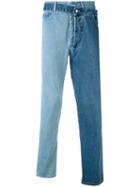 Overlayed Asymmetric Jeans - Men - Cotton - 32, Blue, Cotton, Christopher Shannon