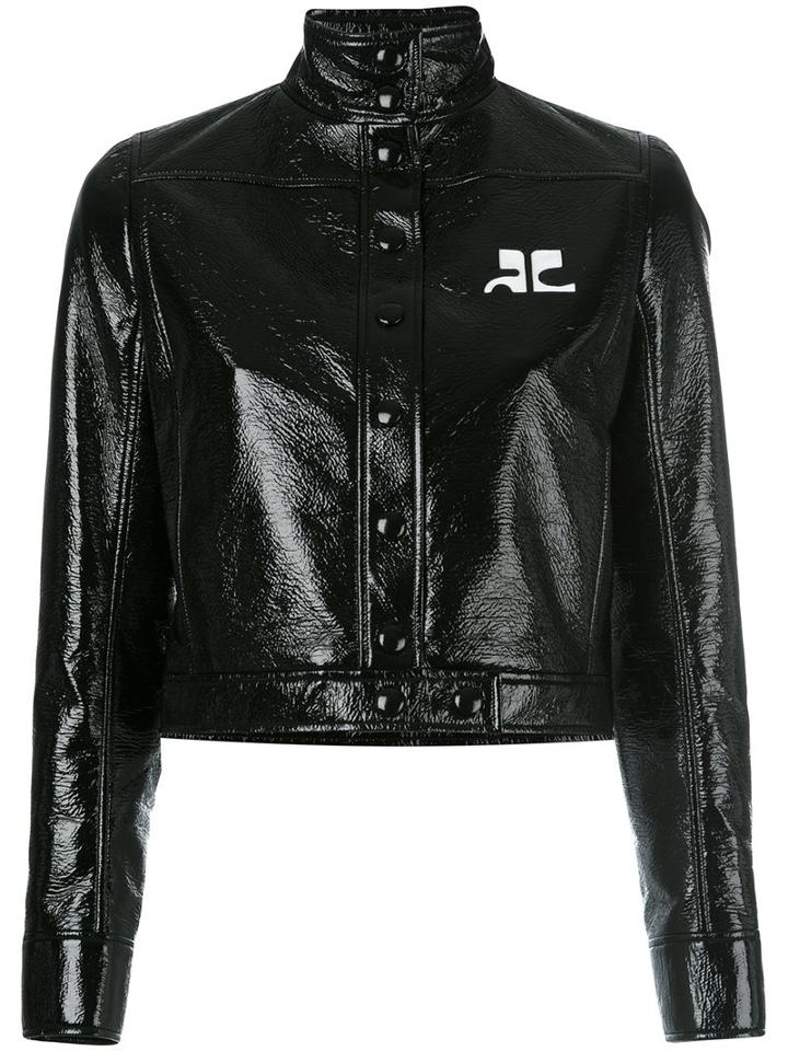 Courrèges - Vynil Jacket - Women - Cotton/polyurethane/acetate/cupro - 36, Women's, Black, Cotton/polyurethane/acetate/cupro