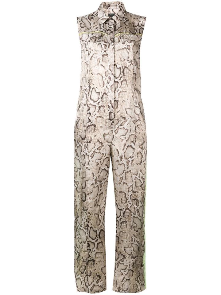 Pinko Snakeskin Print Jumpsuit - Brown