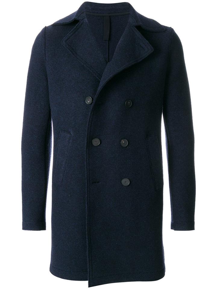 Harris Wharf London Long Sleeved Fitted Coat - Blue