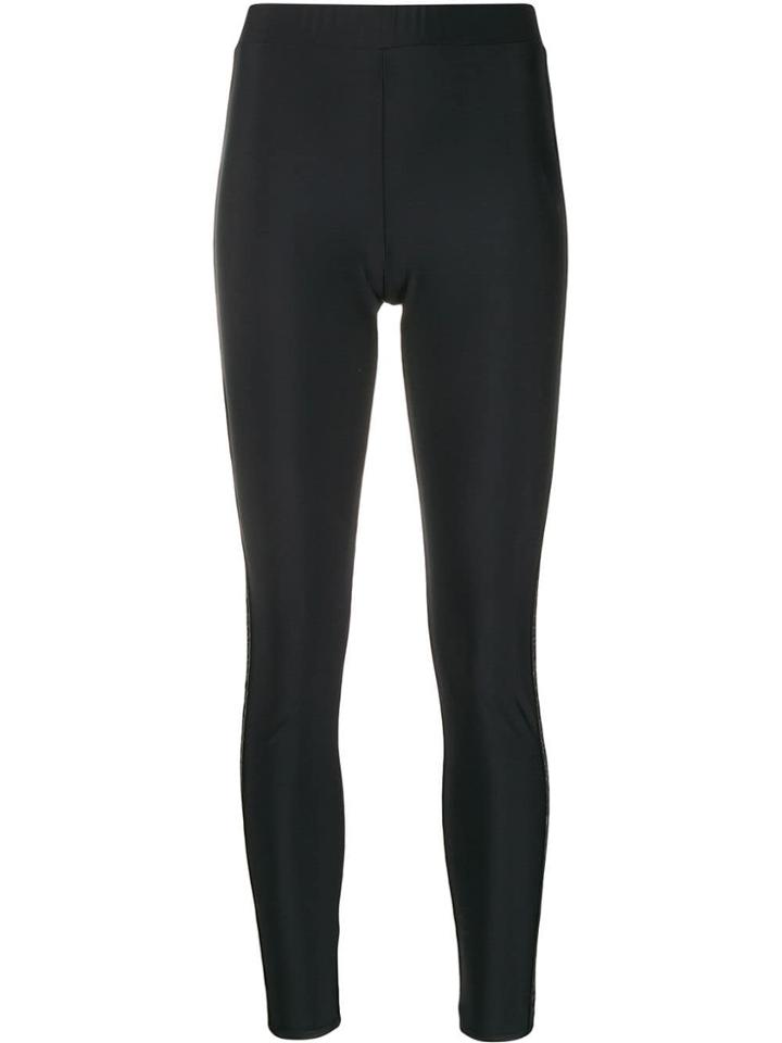 Gcds Embroidered Logo Leggings - Black