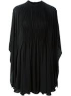 Valentino Gathered Front Cape Dress