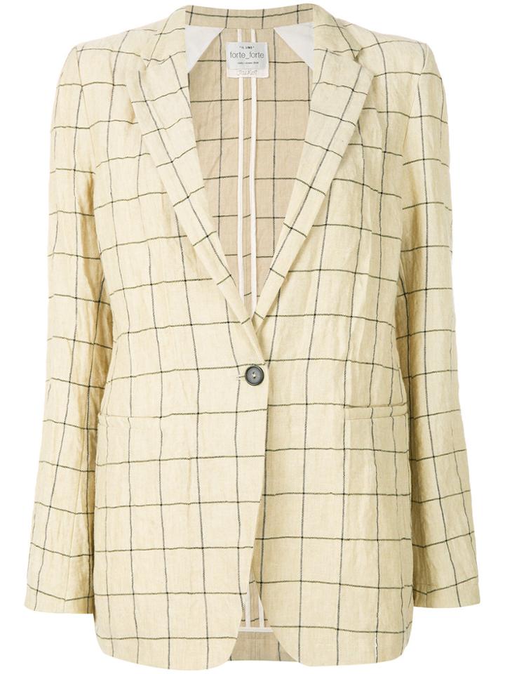 Forte Forte Oversized Checked Blazer - Nude & Neutrals