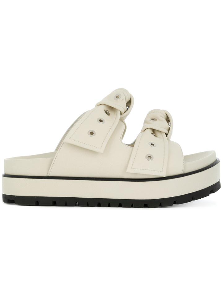 Alexander Mcqueen Eyelet Bow Sandals - Nude & Neutrals