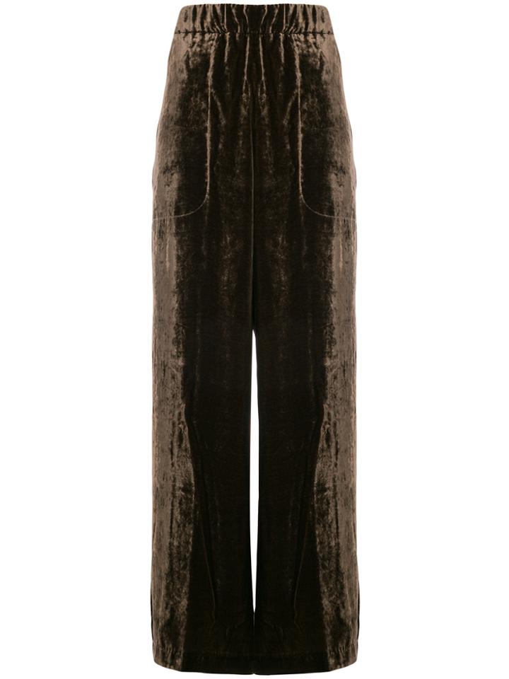 Uma Wang Velvet Palazzo Trousers - Brown