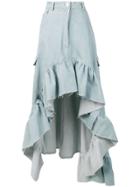 Barbara Bologna Asymmetric Hem Denim Skirt - Blue