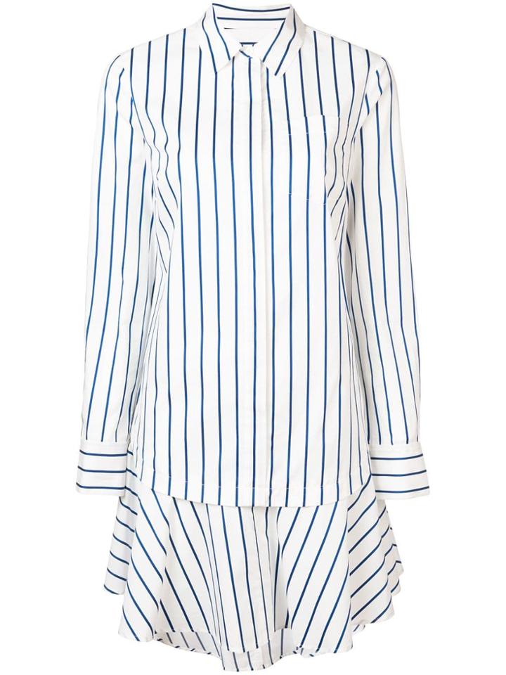 Derek Lam 10 Crosby Long Sleeve Button-down Shirtdress - White
