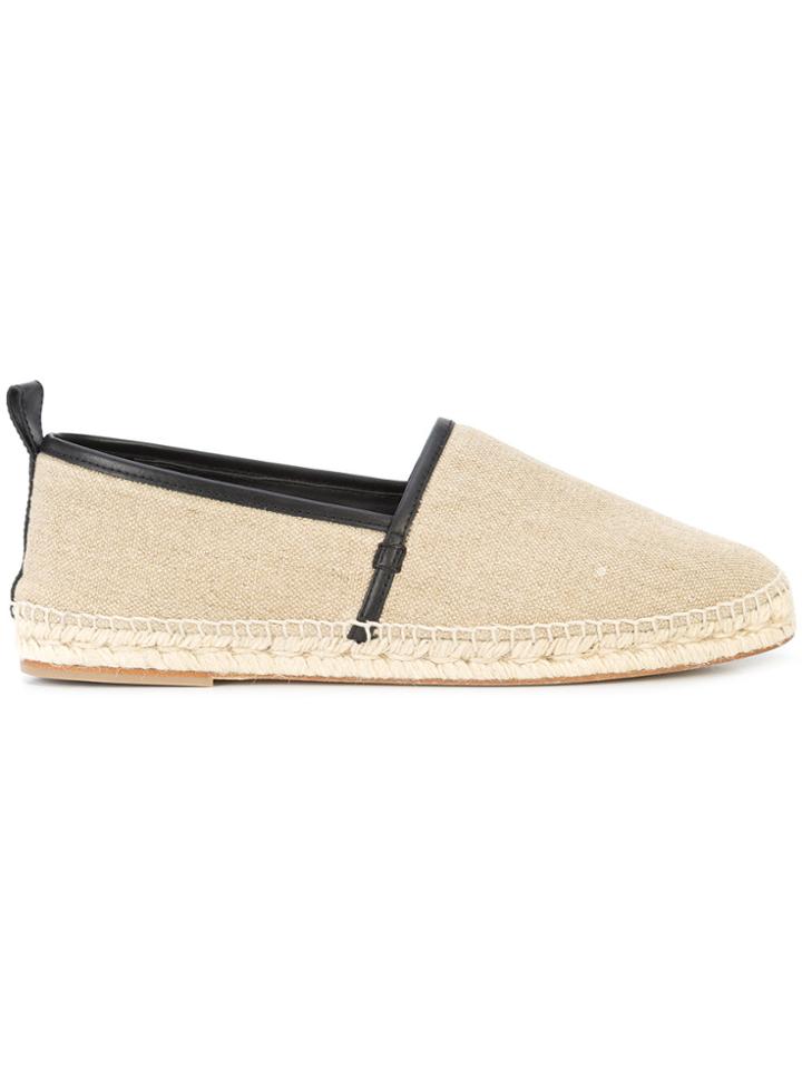Loewe Leather Trim Espadrilles - Nude & Neutrals