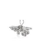 Saqqara 18k White Gold And Diamond Butterfly Double Ring - Grey